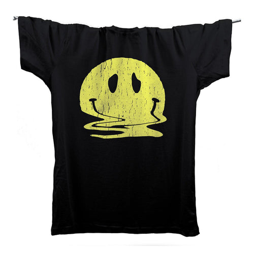 Acid House Melted But Still Smiling Rave T-Shirt / Black