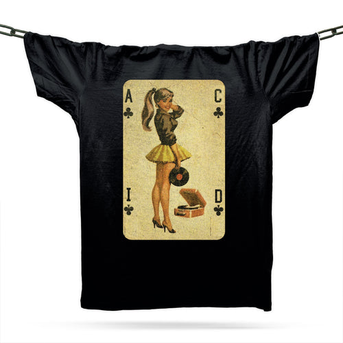 Acid House Pinup Rave Girl T-Shirt / Black