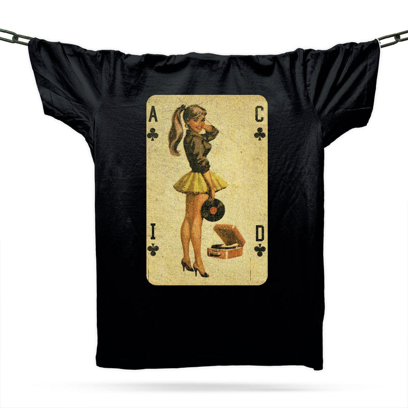 Acid House Pinup Rave Girl T-Shirt / Black