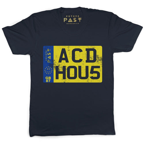 Acid House Private Vehicle Reg Plate T-Shirt / Navy