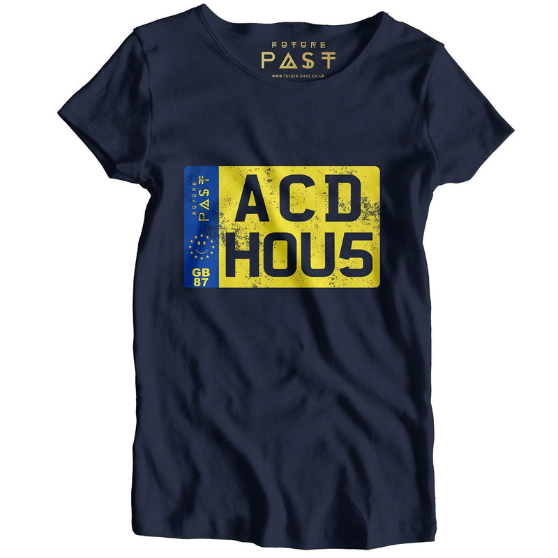 Acid House Vehicle Reg Women's T-Shirt / Navy