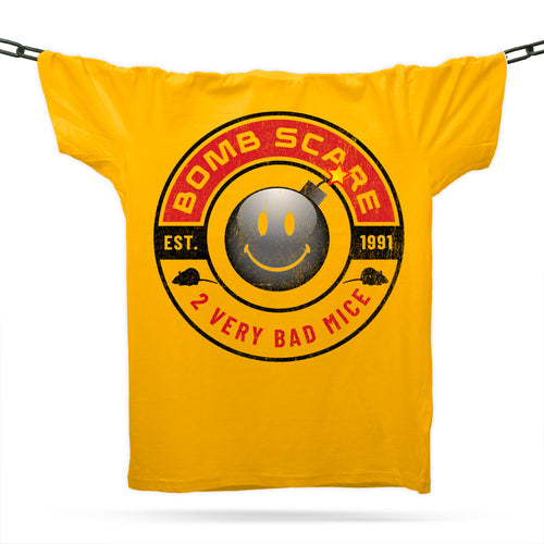 Bombscare Rave Acid House  T-Shirt / Gold
