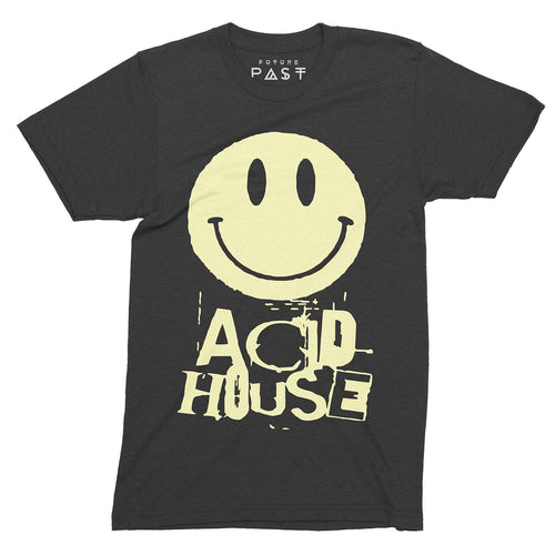 Smiley Acid House Face T-Shirt / Black