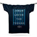 Jesus Loves The Techno T-Shirt / Navy