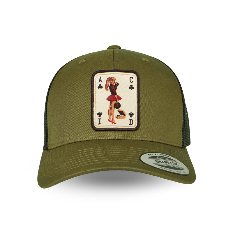 Acid Pinup Baseball Cap / Military & Black