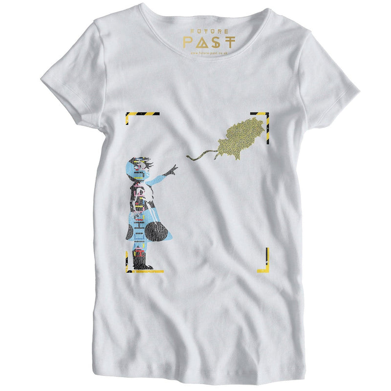 Girl With Acid Balloon Women's T-Shirt / White