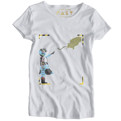 Girl With Acid Balloon Women's T-Shirt / White