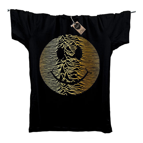 Gold Acid Pulsar Acid House Rave T-Shirt / Black