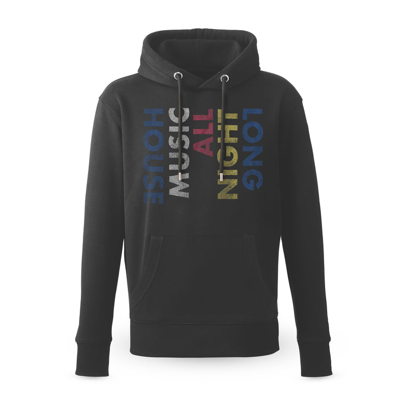 House Music All Night Long Hoodie / Black