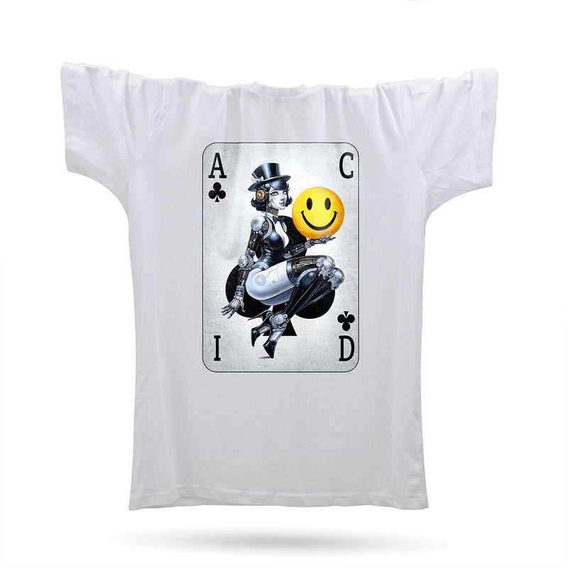 Sci-Fi Acid Pin Up 2 T-Shirt JM / White