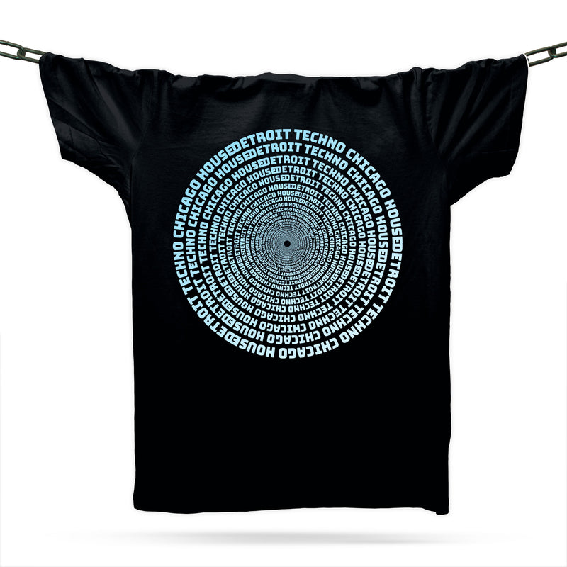 Spiral Detroit Techno Chicago House T-Shirt / Black
