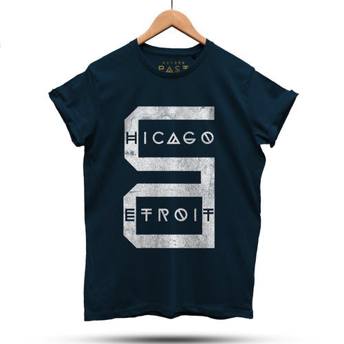 Techno Detroit Chicago T-Shirt / Navy