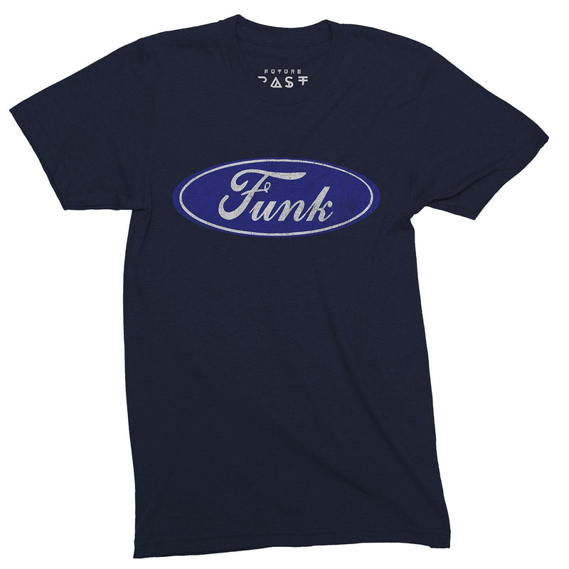 Techno Distressed Funk Logo T-Shirt / Navy