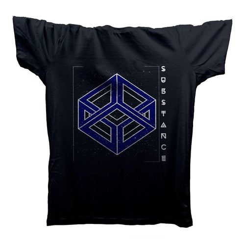 Techno Geometric Substance T-Shirt / Black