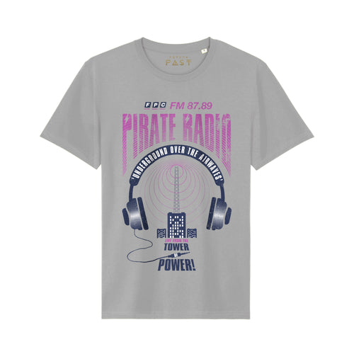 Techno Pirate Radio T-Shirt / Grey