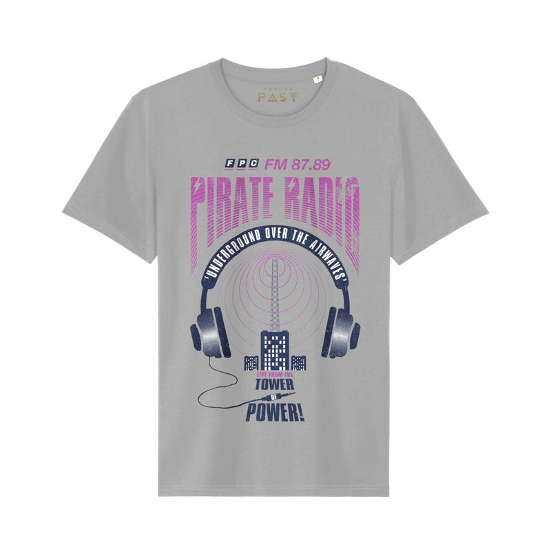 Techno Pirate Radio T-Shirt / Grey