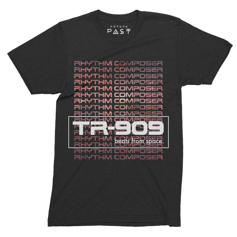 Techno TR-909 Space Future Beats T-Shirt / Black